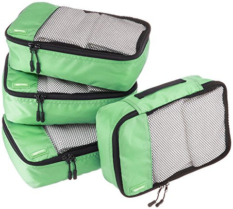 AmazonBasics Small Packing Cubes - 4 Piece Set, Green
