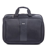 Bugatti Gregory Executive Briefcase, Ballistic Nylon with Synthetic Leather Trim, Black