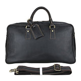 Large Mens Leather Duffel Bag, Berchirly Outdoor Travel Duffel Black