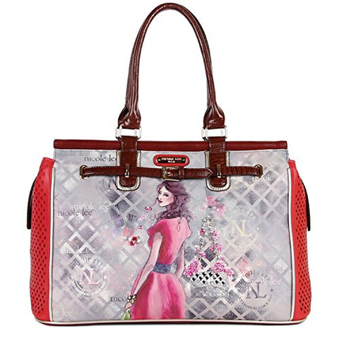 Nicole Lee Daisy Print Overnighter, Red, One Size