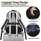 Travel Laptop Backpack,TSA Large Travel Backpack for Women Men, 17 Inch Business Flight Approved Carry On Backpack with USB Charger Port and Luggage Sleeve, MATEIN Durable College School Bookbag,Grey