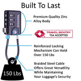 TSA Approved Luggage Locks, Travel Locks Which Also Work Great as Gym Locks, Toolbox Lock, Backpack and more,Black 2 Pack