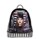 Studded Street Chic Printed Backpack
