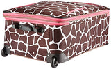 Rockland Luggage 3 Piece Printed Luggage Set, Pink Giraffe, Medium