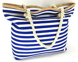 We We Fashion Beach Bag Waterproof Canvas Tote Straw Bag - Large (Style 05)
