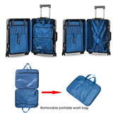 All Aluminum Hard Shell Luggage Hardside Suitcase With Spinner Wheels By Sindermore (Carbon Fiber Silver, 29 inch)