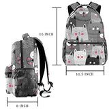 LORVIES Cute Cats Pattern Japanese Style Backpacks School Bookbags Daypack Bag for Men and Women