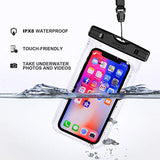 Mpow 097 Universal Waterproof Case, IPX8 Waterproof Phone Pouch Dry Bag Compatible for iPhone Xs Max/XR/X/8/8P/7/7P Galaxy up to 6.5", Protective Pouch for Pools Beach Kayaking Travel or Bath (2-Pack)