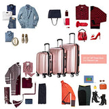 Goplus 3Pcs Luggage Set, Hardside Travel Suitcase, 20" 24" 28" ABS + PC Travel Trolley Case w/Coded Lock, 360° Spinner Wheels Lightweight Suitcase