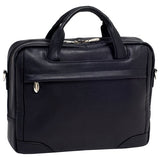McKlein, S Series, BRONZEVILLE, Pebble Grain Calfskin Leather, 15" Leather Medium Laptop Briefcase, Black (15485)