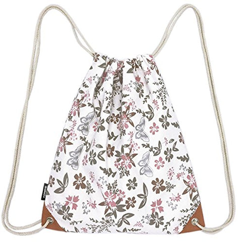 Samgoo Lightweight Canvas Drawstring Backpack Bag Sackpack Gym Sack Sport String Bags Backpacks