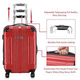 Goplus 20" ABS Carry On Luggage Expandable Hardside Travel Bag Trolley Rolling Suitcase GLOBALWAY (Red)