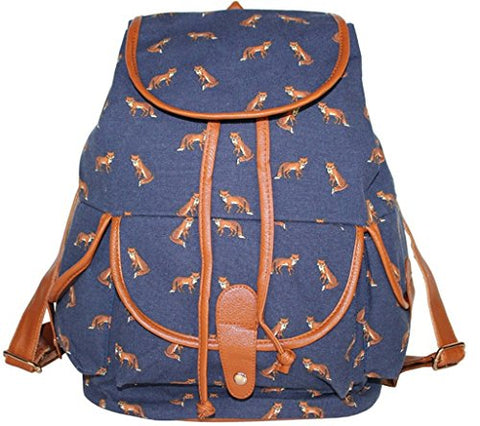 Women Girl Fox Print Backpack Satchel Bookbag Rucksack Travel Casual Bags