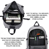 Laptop Backpack,Business Travel Anti Theft Backpack for Men Women with USB Charging Port,Slim Durable Water Resistant College School Bookbag Computer Backpack Fits 15.6 Inch Laptop Notebook,Grey