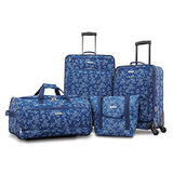 American Tourister Fieldbrook XLT 4pc Set (bb/Wh Dfl/21/25 Spinner), Blue Floral
