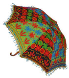 Indian Handmade Designer Cotton Fashion Multi Colored Umbrella Embroidery Boho Umbrellas Parasol 10