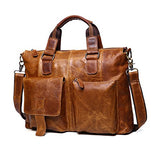 Sealinf Men'S Retro Leather Handbag/Shoulder Bag Business Laptop Briefcase (Light Brown)