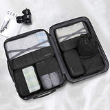 Packing Cubes 7 pcs Backpack Organizers Set for Carry on Travel Bag Luggage Cube (New Black 7)