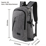 Business Laptop Backpack, Slim Anti Theft Computer Bag, Water-Resistent College School Backpack,