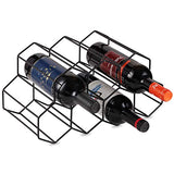 Buruis Metal Wine Rack,Countertop Wine Holder Stand Stack 7 Bottles, Space Saver, Free Standing