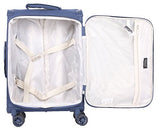 Aerolite 21" Carry On Ultra Lightweight Spinner Suitcase & Flight Bag Under Seat Shoulder Bag Set (Navy)