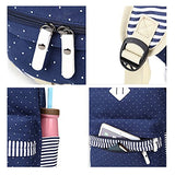 S Kaiko Canvas Backpack School Bakcpack For Women And Men Polka Dots And Stripe School Bag