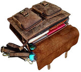 Cuero Retro Buffalo Hunter Leather Laptop Messenger Bag Office Briefcase College Bag (18 inch)