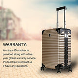 Luggage by LANZZO Aluminum Travel Suitcase Magnesium Alloy with Spinner Wheels Hardshell TSA Lock Approved