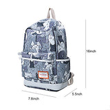 ABage Women's School Backpack Set Patterned Lightweight Book Bag Laptop Backpacks, A6