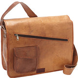 Sharo Leather Bags Computer Messenger Bag (Brown)