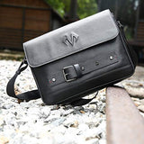 Babama Men Leather Messenger Bag Crossbody Shoulder Purse Briefcases Laptop Satchel Black