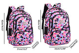 JiaYou Girl Geometric Printed Primary Junior High University School Bag Bookbag Backpack(2# Black,19 L)