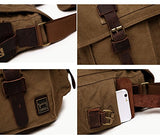 Berchirly Vintage Military Men Canvas Messenger Bag for 14.7Inch Laptop