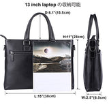 Banuce Genuine Leather Briefcase for Men Women Shoulder Messenger Bag Executive Bussiness Tote
