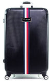Tommy Hilfiger Basketweave 28" Expandable Hardside Spinner, Black
