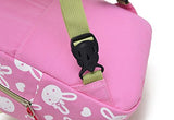 X-Happy Rabbit Animals Kids Book Backpack Baby Girls School Bag (Pink)