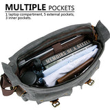 Lifewit 15.6"-17.3" Men's Messenger Bag Vintage Canvas Leather Military Shoulder Laptop Bags