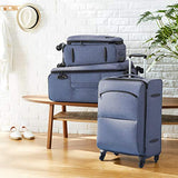 Amazon Basics Urban Softside Spinner Luggage, 3-Piece Set, Blue