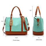 Women Ladies Canvas Travel Weekender Bag Overnight Carry-on Tote Shoulder Bag Duffel in Trolley