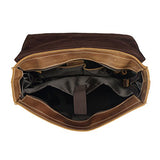 Polare Men'S Full Grain Leather Laptop Briefcase Messenger Bag Vintage Travel Case