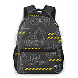 Casual Backpack,Heavy Construction Machines Heavy Constr,Business Daypack Schoolbag For Men Women Teen
