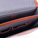 Bugatti Sartoria Large Leather Briefcase, Top Grain Leather, Cognac