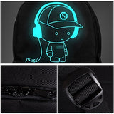 Luminous School Backpack,Ezonteq Anime Cartoon Music Boy Shoulder Laptop Travel Bag Daypack College