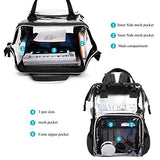 LOKASS Large Clear Backpack Transparent Multi-Pockets Backpacks/Outdoor Backpack Fit 15.6 Inch