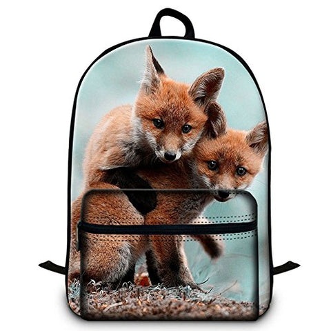 GIVE ME BAG Generic Fox School Backpack with Laptop Compartment for Children Outdoor Back Pack