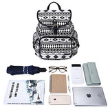 ECOSUSI Backpack Cute School College Casual Daypack Canvas Bookbag for Teens Girls, Black