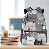 LORVIES Cute Cats Pattern Japanese Style Backpacks School Bookbags Daypack Bag for Men and Women