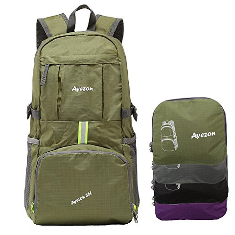 Ayezon Ultra Lightweight Packable Backpack Water Resistant Hiking Daypack, Foldable Travel