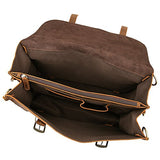 Polare Leather Messenger Bag Casual Designer Travel Briefcase Fits 16.5” Laptop