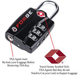 Forge Tsa Lock 4 Pack - Open Alert Indicator, Easy Read Dials, Alloy Body